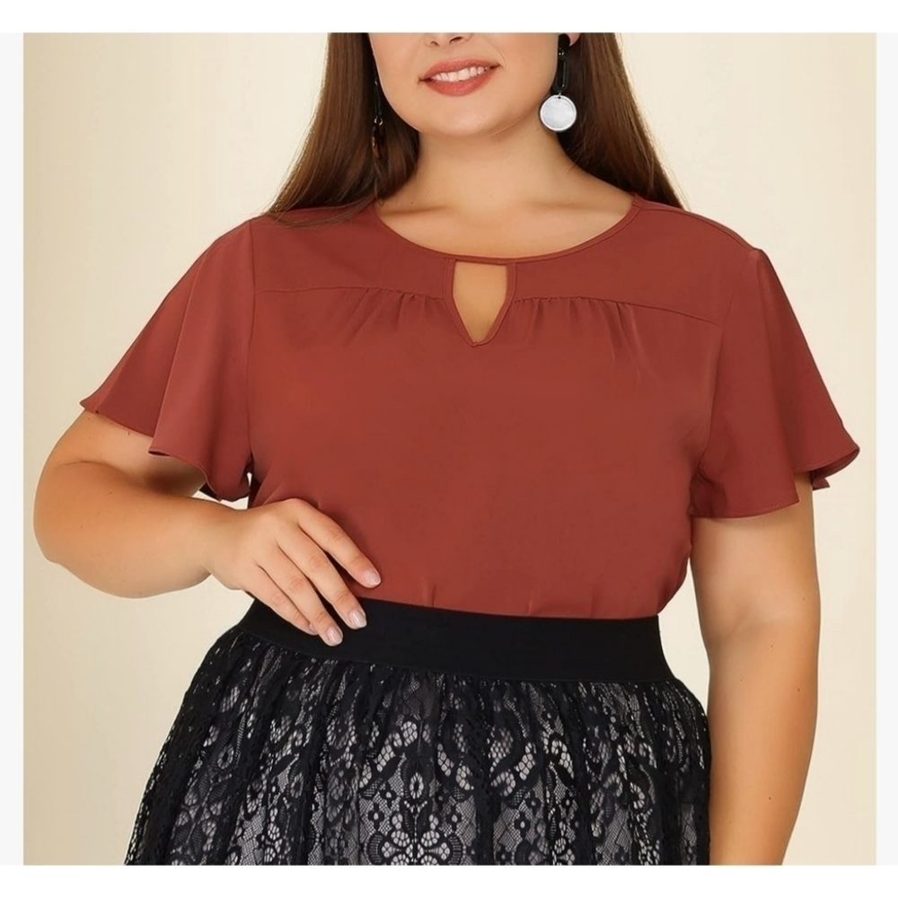 NEW Agnes Orinda Flared Ruffle Chiffon Top